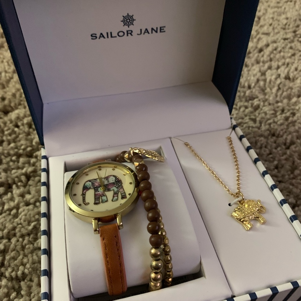 Sailor Jane Elephant Gift Set - Watch and Bracelets NWT